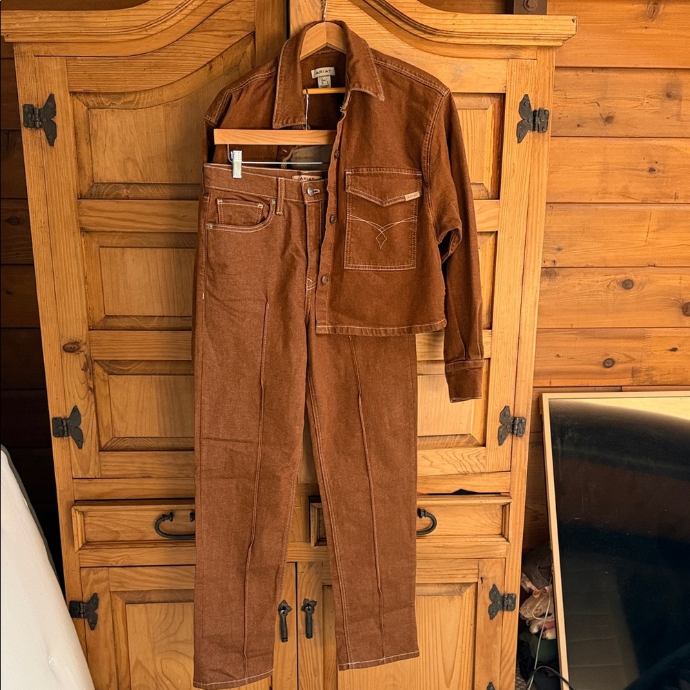 Ariat Woman’s Jean Pants and Matching Jacket in Rich Brown